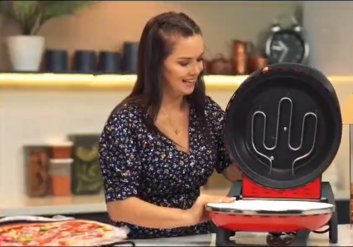 KIRMIZI Gözdehome Erato Taşfırınım Doğal Taş Tabanlı Pizza Makinesi