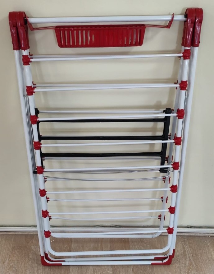 Çamaşır Kurutmalık Askısı Kalın Borulu Lux Model 626 Beyaz-Kırmızı