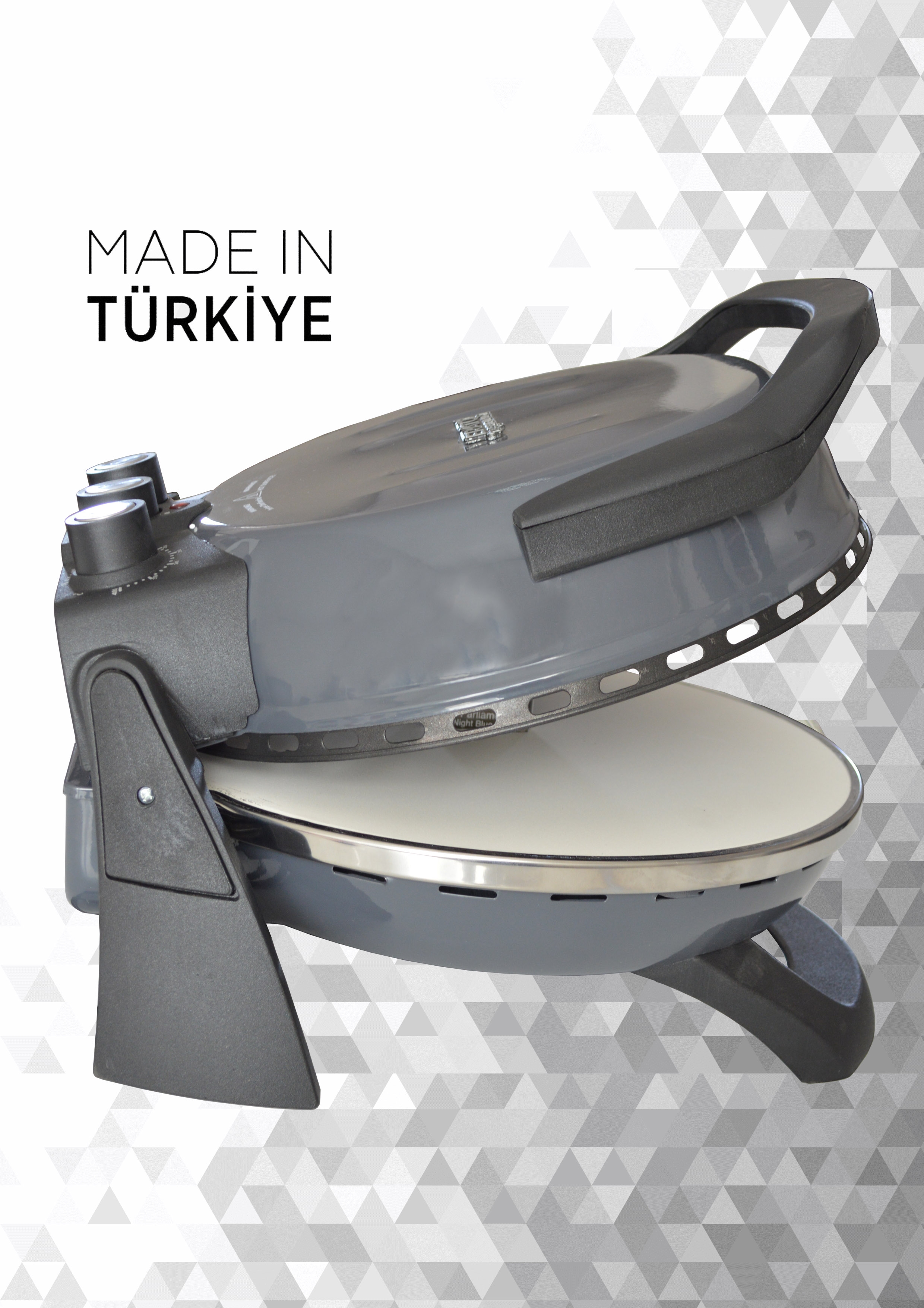Gözdehome Erato Taşfırınım Doğal Taş Tabanlı Pizza Makinesi - ANTRASİT