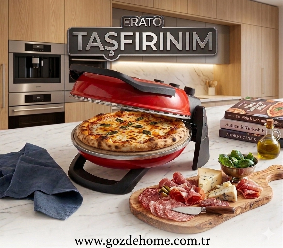 KIRMIZI Gözdehome Erato Taşfırınım Doğal Taş Tabanlı Pizza Makinesi