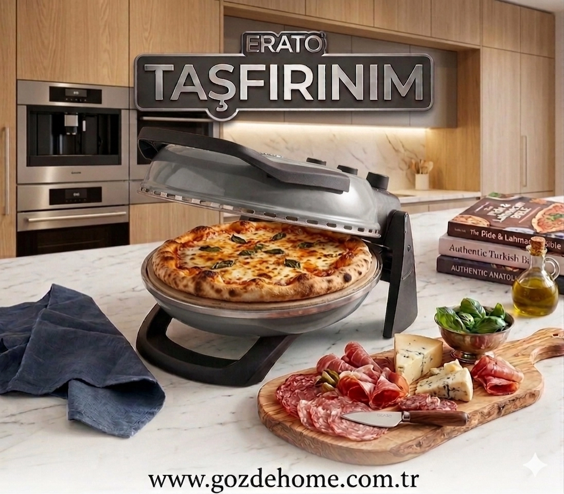 GRİ Gözdehome Erato Taşfırınım Doğal Taş Tabanlı Pizza Makinesi