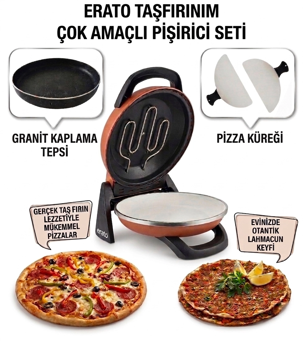GOLD Gözdehome Erato Taşfırınım Doğal Taş Tabanlı Pizza Makinesi