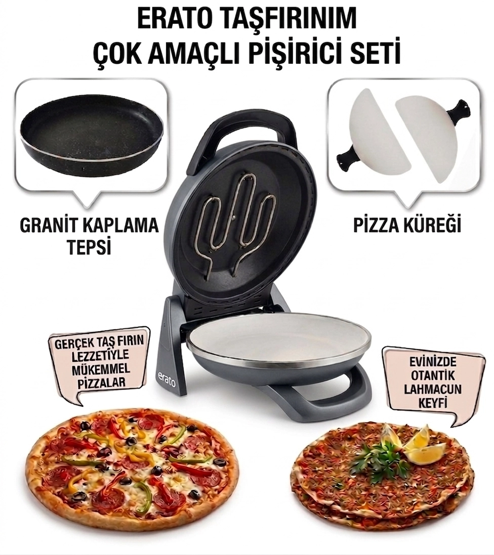 ANTRASİT Gözdehome Erato Taşfırınım Doğal Taş Tabanlı Pizza Makinesi