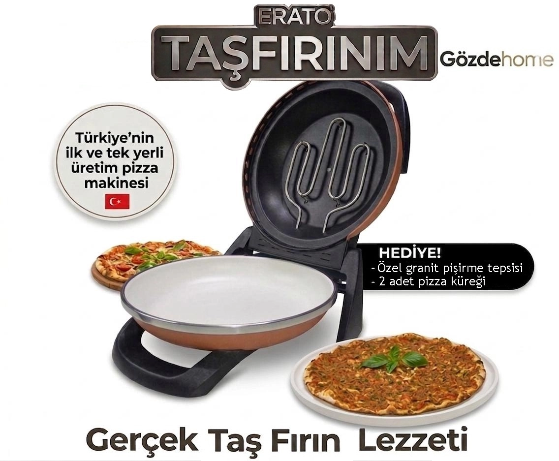GOLD Gözdehome Erato Taşfırınım Doğal Taş Tabanlı Pizza Makinesi
