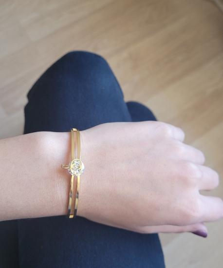 Elma Model Gold Renk Kadın Çelik Bileklik Cartier