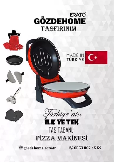 Gözdehome Erato Doğal Taş Tabanlı Pizza Makinesi